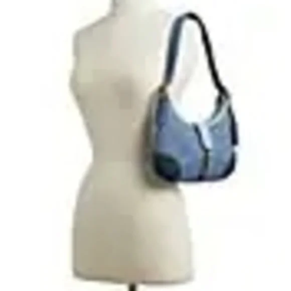 Coach Denim Blue Shoulder Bag with Gold Hardware - Picture 4 of 6
